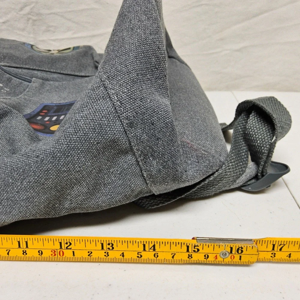 Disney Star Wars Galaxys Edge Droid Depot Backpack Gray Canvas Industrial Bag